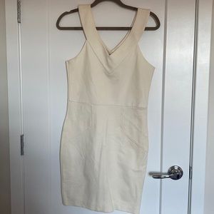 Fitted bodycon cream colored dress